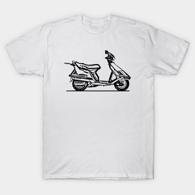1985 CH150 Motorcycle Sketch Art T-Shirt by DemangDesign